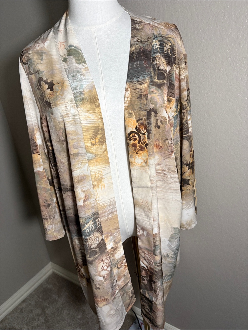 Vintage Chico's Multicolor Asian-Inspired Print Jacket